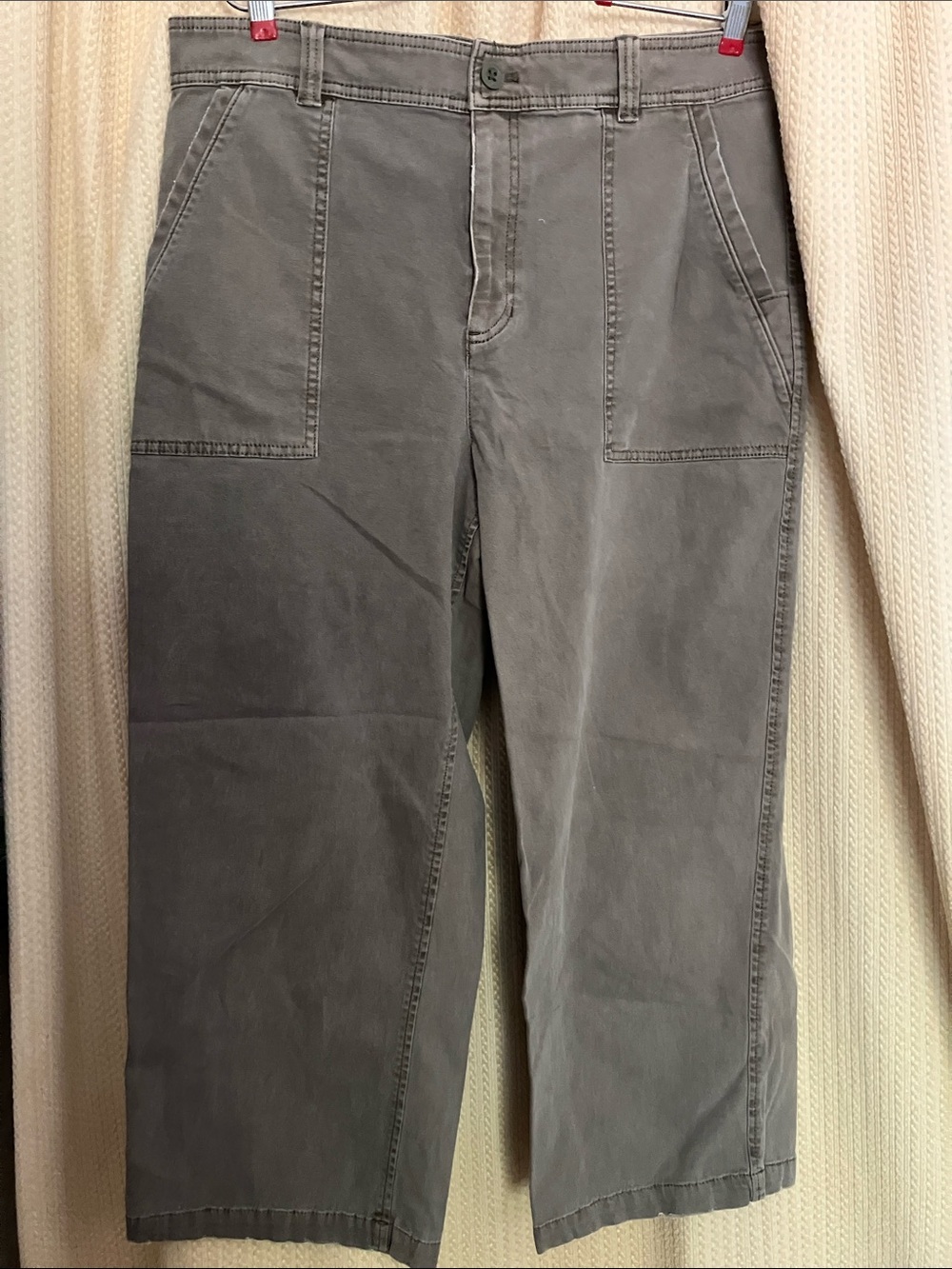 Eddie Bauer 14 canvas cotton cropped pants